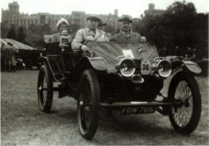 George (L) adn Frank (R) Lanchester at Windsor Castle at the Veteran Car Club's Coronation event in 1953