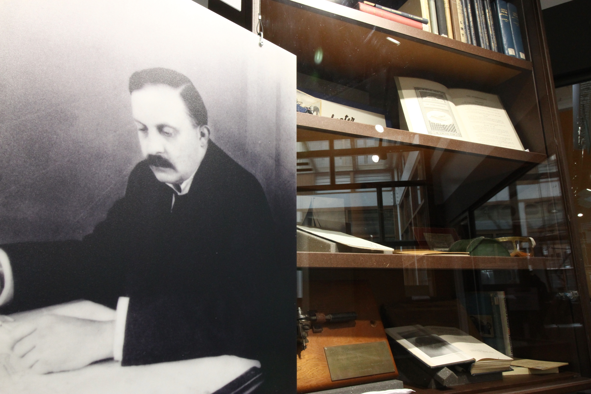 Fred Lanchester with some of his publications - Lanchester Interactive Archive, Coventry University Archive