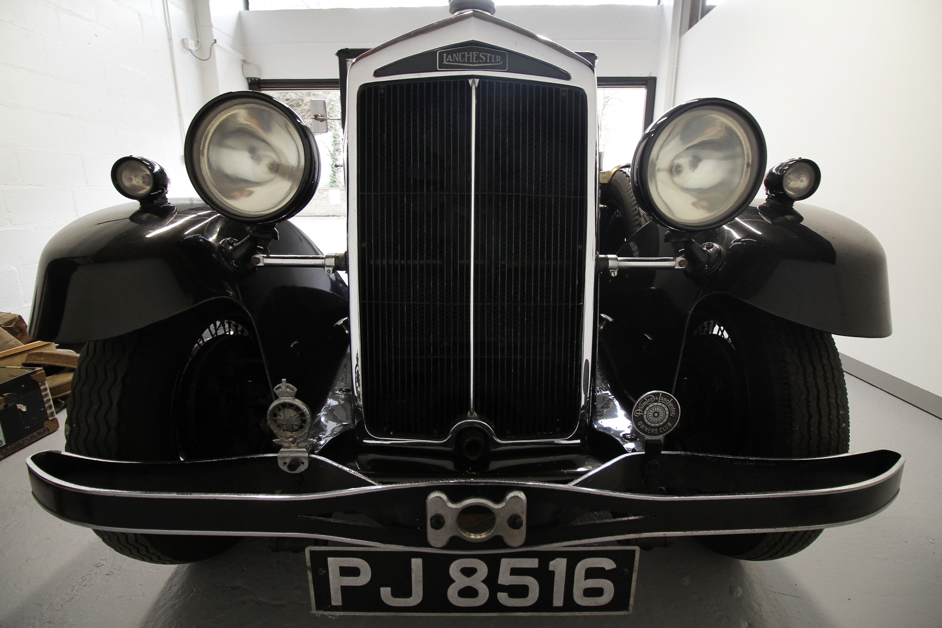 The imposing grille of Coventry University's 1932 Lanchester car