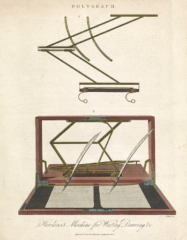 Signatures or Handwriting machines designed to mimic and synthesize human handwriting such as the Polygraph - John Isaac Hawkins & Charles Willson Peale 1825