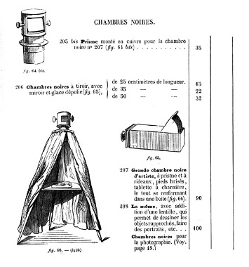 Camera Obscuras (Chambres Noire) Lerebours et Secretan (1853)