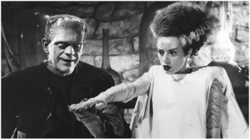 Boris Karloff and Elsa Lanchester in The Bride of Frankenstein