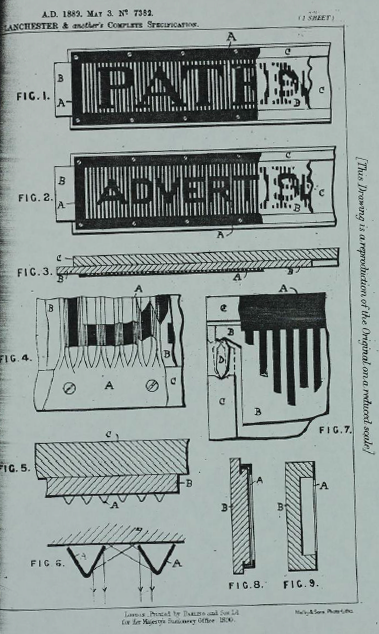 Fred's advertising patent from 1899