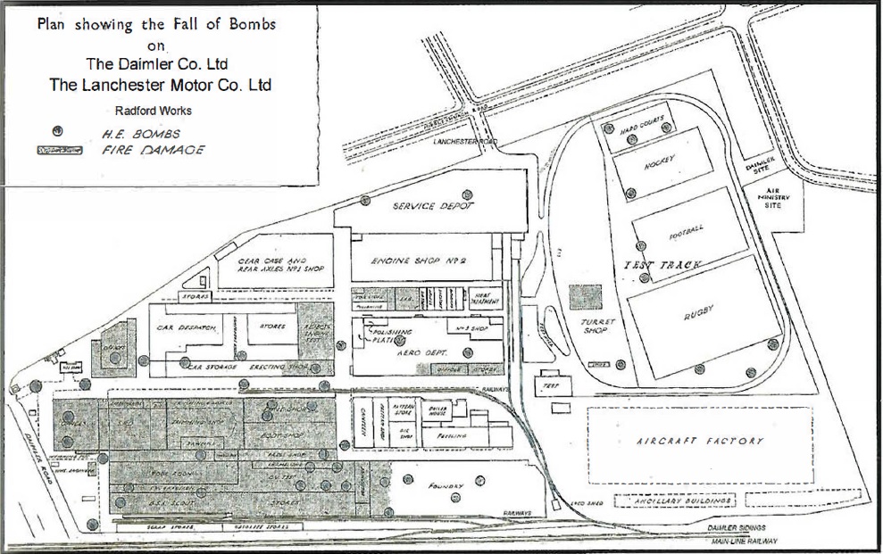 Plan of the Daimler and Lanchester Factory - Radford Works Coventry